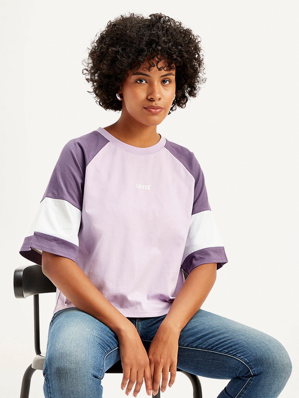 Women's Colorblock Loose Fit T-Shirt - Styleshot View