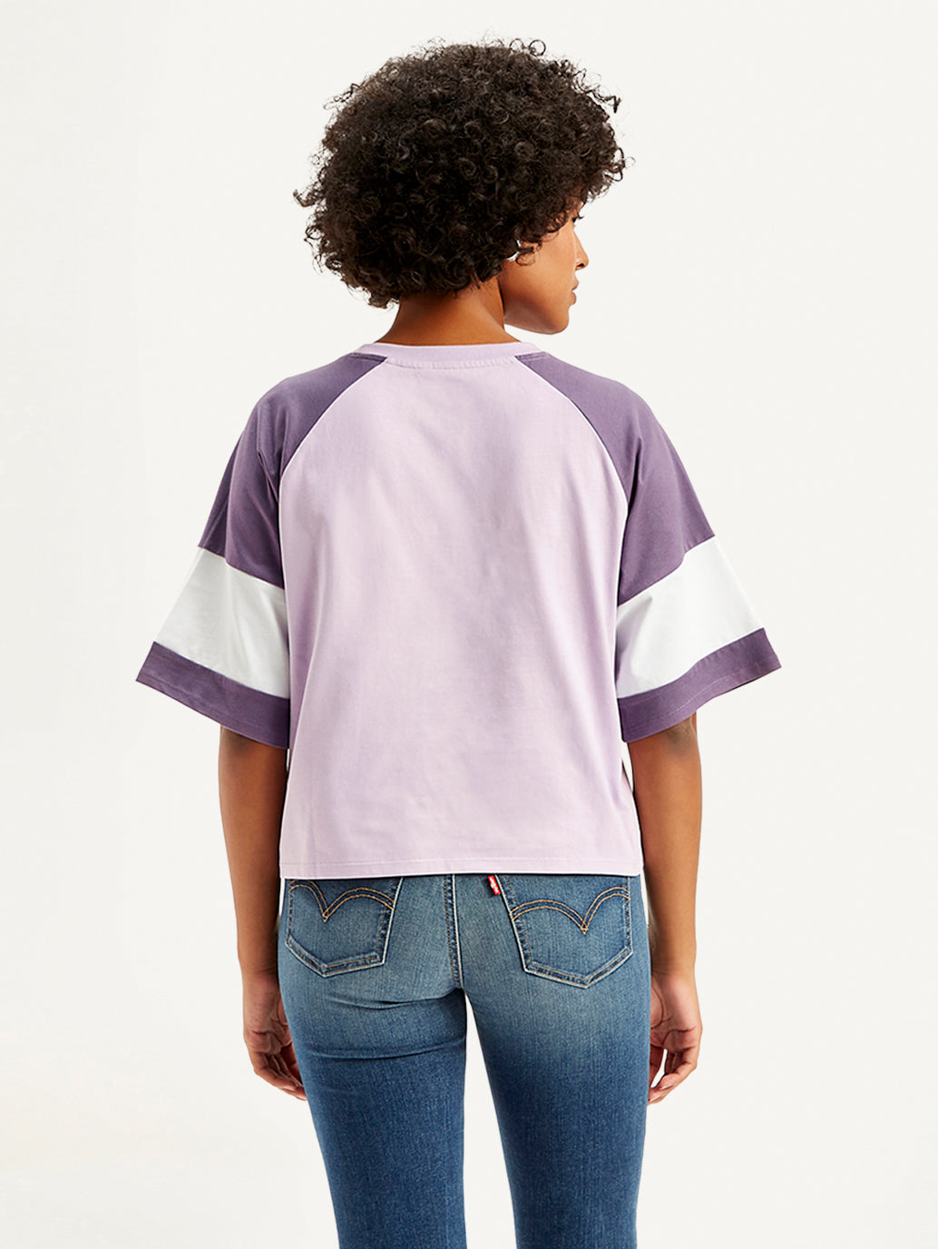 Women's Colorblock Loose Fit T-Shirt - Back View