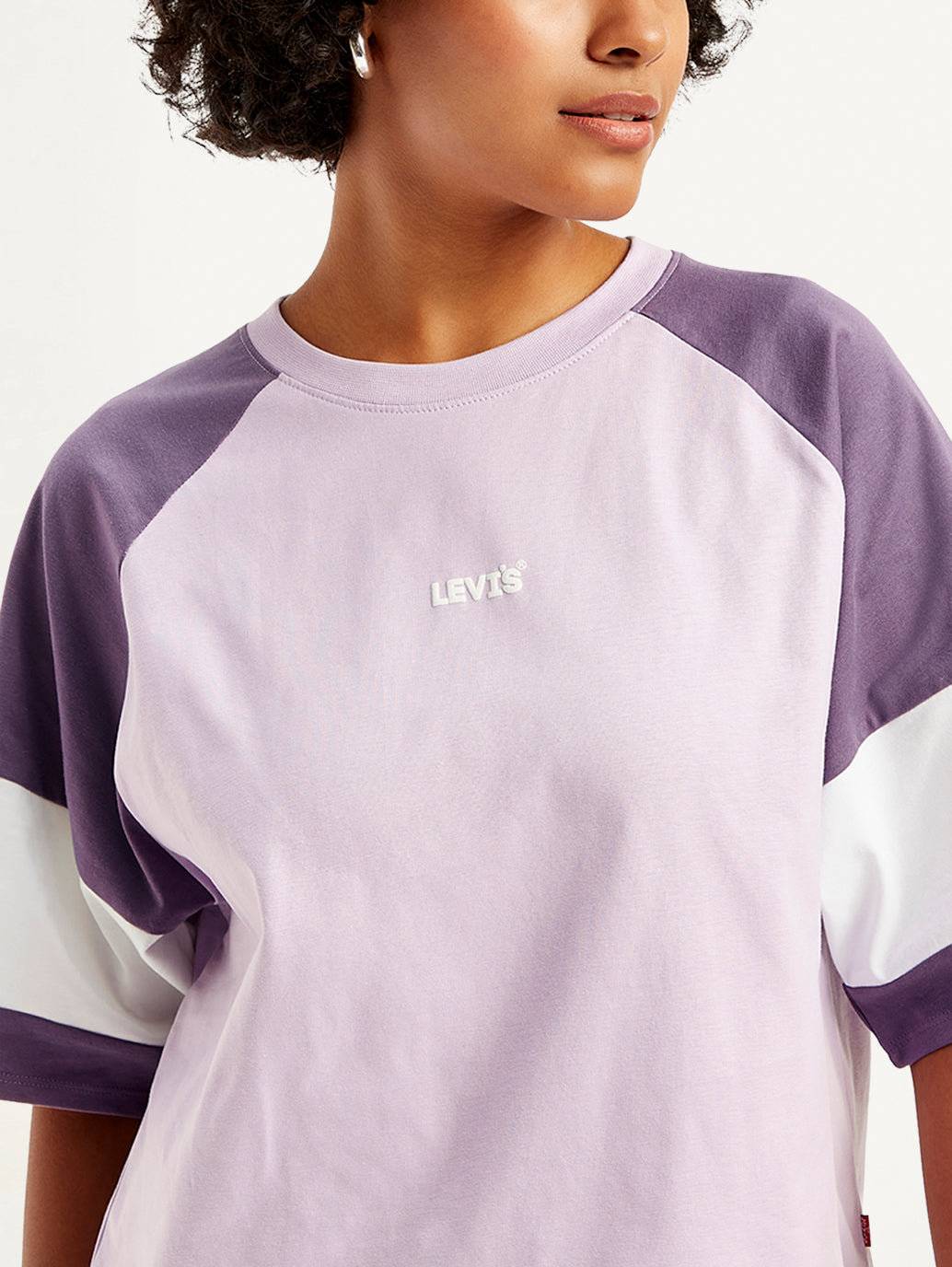 Women's Colorblock Loose Fit T-Shirt - Detail View