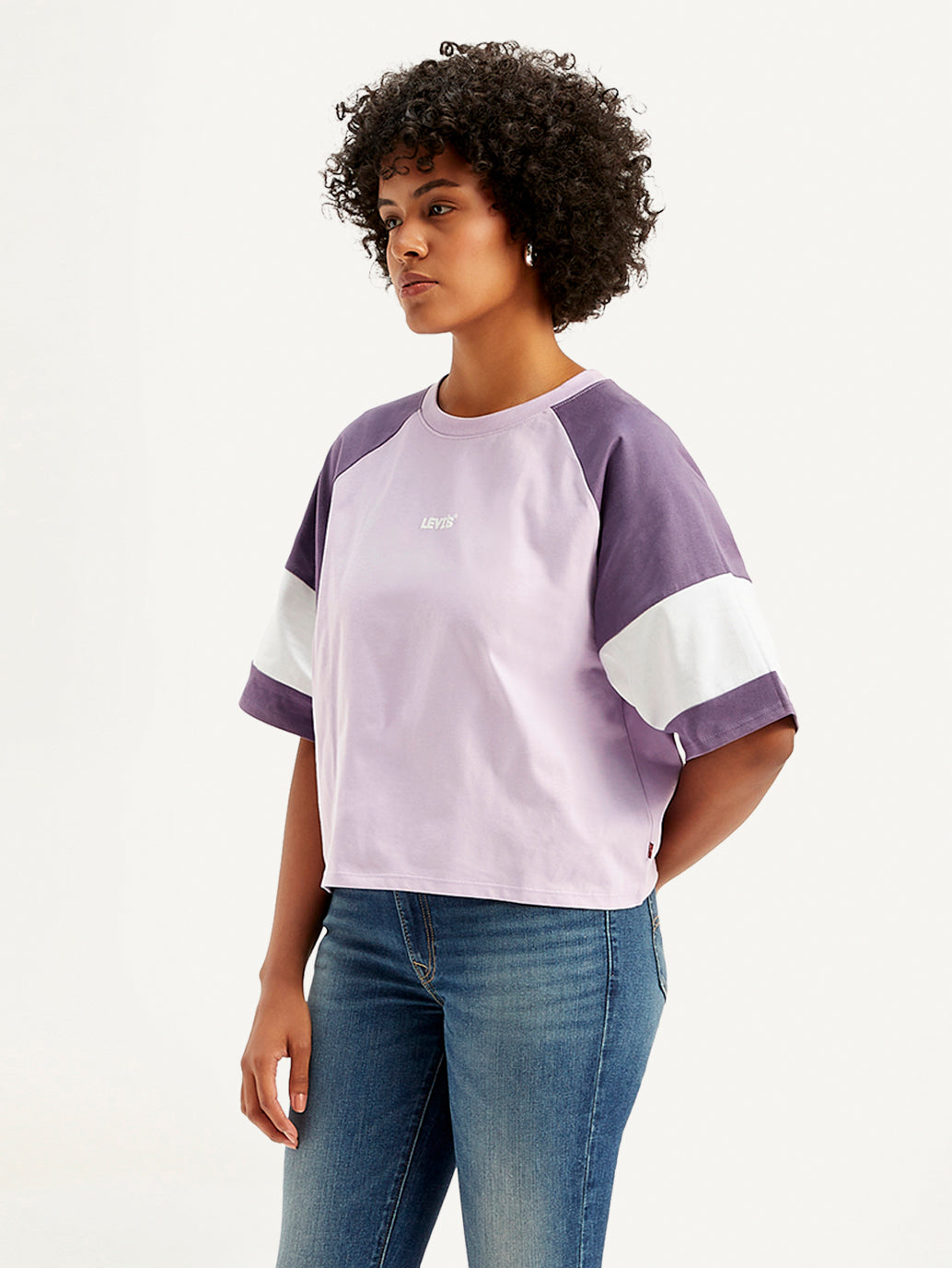 Women's Colorblock Loose Fit T-Shirt - Side View