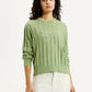 Women's Brand Logo Light Green Crew Neck Sweater - Styleshot View