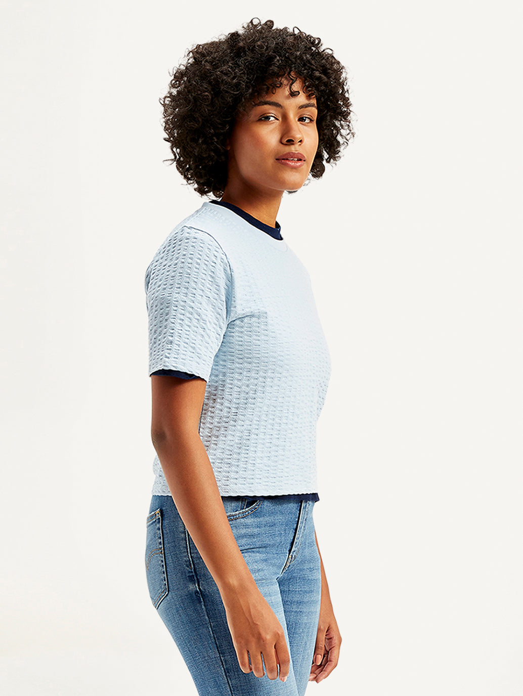 Women's Textured Regular Fit Top - Side View