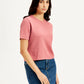 Women's Textured Peach Crew Neck Top - Side View