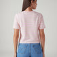 Women's Striped Regular Fit T-Shirt - Back View
