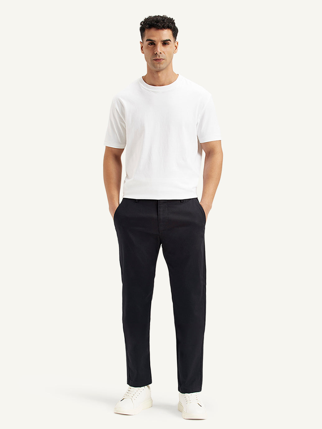 Men's Black Tapered Chinos - 4ea16066-b831-4edc-b451-12d756229d1e View