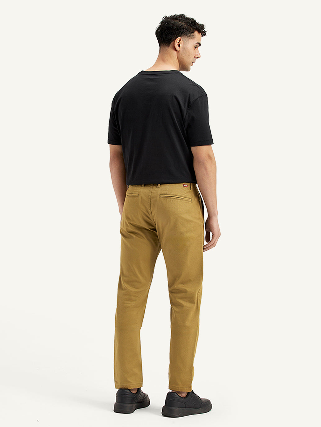 Men's Tan Regular Fit Chinos - Back View