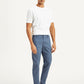 Men's Blue Tapered Chino Trousers - Side View