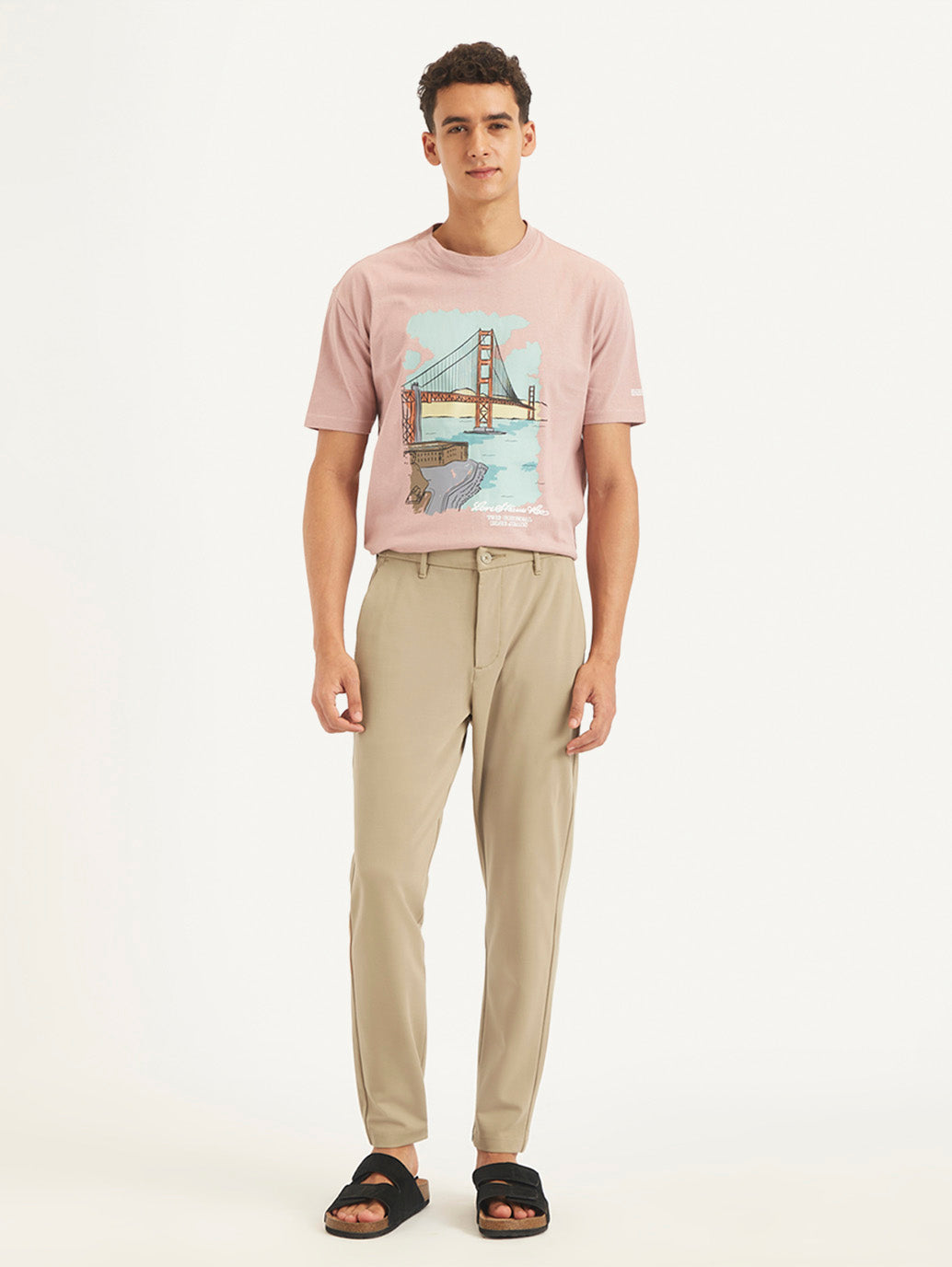 Men's Beige Regular Fit Trousers - e7cfaac5-a657-471f-b64d-43ac223b6993 View