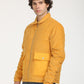 Men's Quilted Yellow Spread Collar Puffer Jacket - RightSide View
