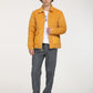 Men's Quilted Yellow Spread Collar Puffer Jacket - 8 View