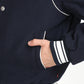 Men's Solid Navy Spread Collar Varsity Jacket - 6 View