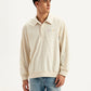 Men's Solid Cream Spread Collar Tailored Jacket - Front View