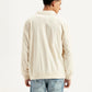Men's Solid Cream Spread Collar Tailored Jacket - Back View