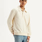 Men's Solid Cream Spread Collar Tailored Jacket - Side View
