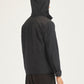 Men's Solid Black Hooded Tailored Jacket - Back View