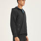 Men's Solid Black Hooded Tailored Jacket - Side View