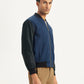 Men's Colorblock Navy Bomber Jacket - Side View