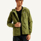 Men's Solid Olive Hooded Tailored Jacket - Styleshot View