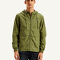 Men's Solid Olive Hooded Tailored Jacket - Front View