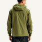 Men's Solid Olive Hooded Tailored Jacket - Back View