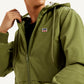 Men's Solid Olive Hooded Tailored Jacket - Detail View
