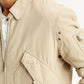 Men's Solid Beige Spread Collar Bomber Jacket - c4012505-af3f-4c55-b1f3-32a0288435a5 View