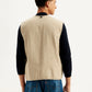 Men's Solid Beige V Neck Jacket