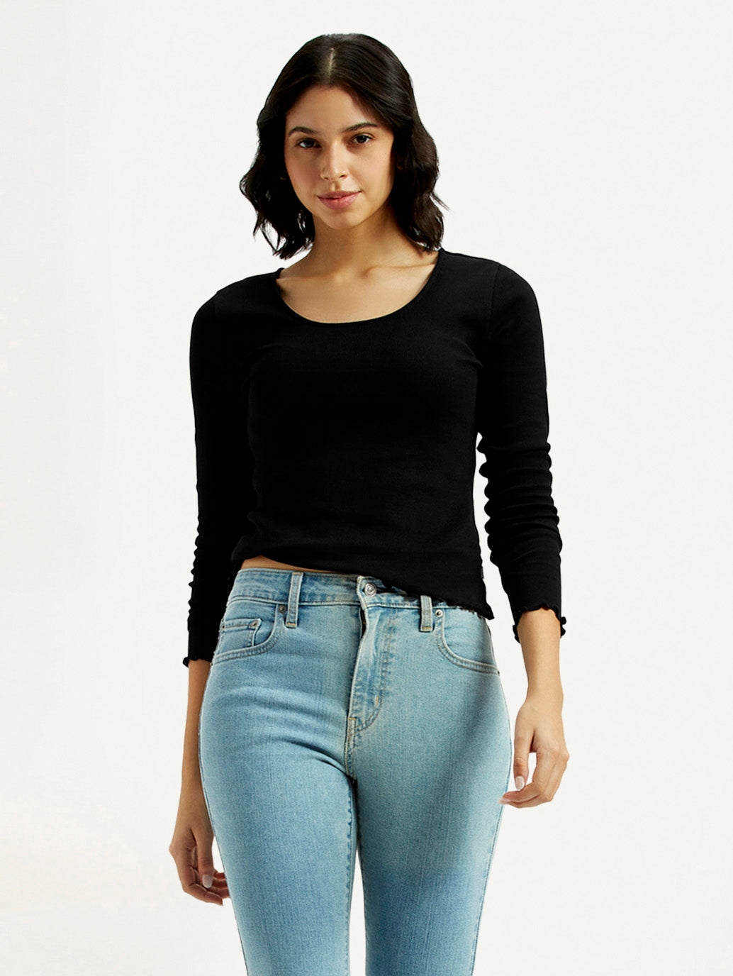 Women's Textured Slim Fit Top - Styleshot View
