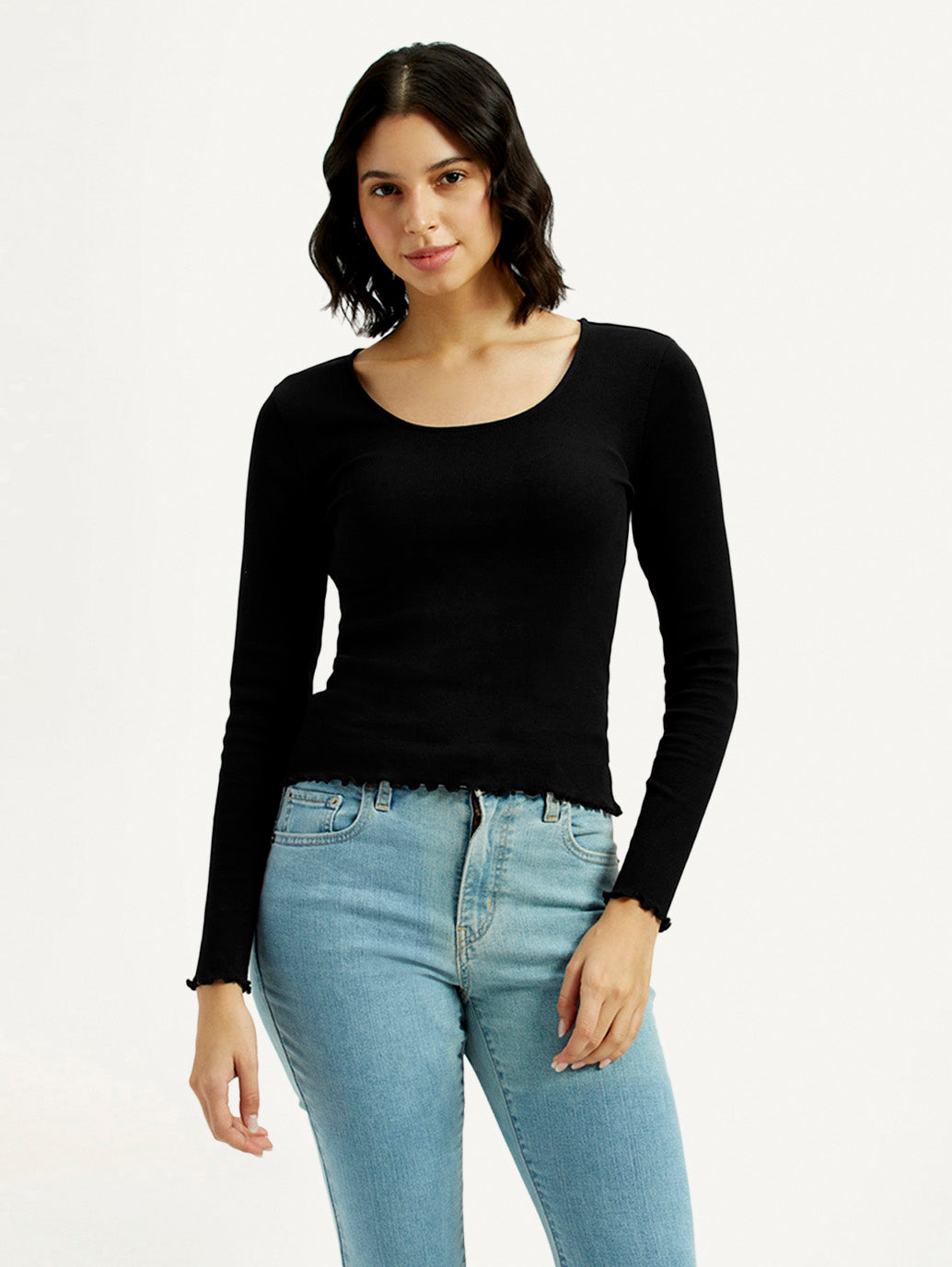 Women's Textured Slim Fit Top - Front View