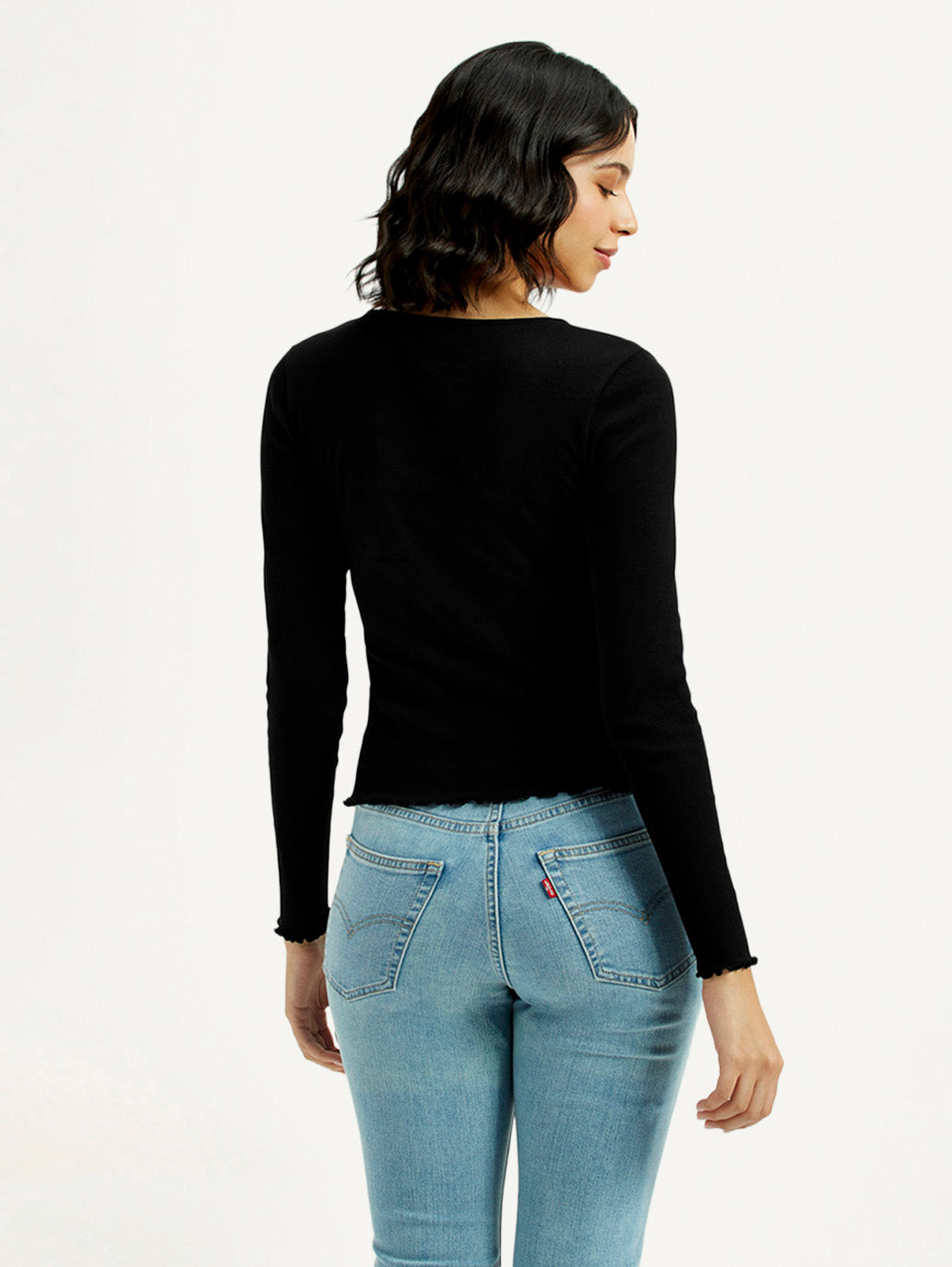 Women's Textured Slim Fit Top - Back View