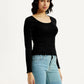 Women's Textured Slim Fit Top - Side View