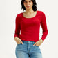 Women's Textured Slim Fit Top - Styleshot View