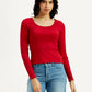 Women's Textured Slim Fit Top - Front View