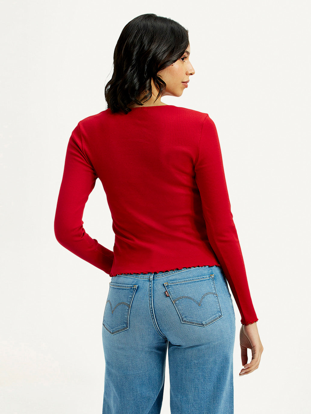 Women's Textured Slim Fit Top - Back View