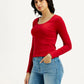 Women's Textured Slim Fit Top - Side View