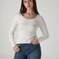 Women's Solid Regular Fit Ribbed Top - Styleshot View