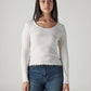 Women's Solid Regular Fit Ribbed Top - Front View