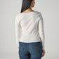 Women's Solid Regular Fit Ribbed Top - Back View