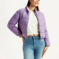 Women's Quilted Purple Puffer Jacket - Styleshot View