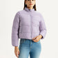Women's Quilted Purple Puffer Jacket - Front View