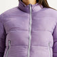Women's Quilted Purple Puffer Jacket - Detail View