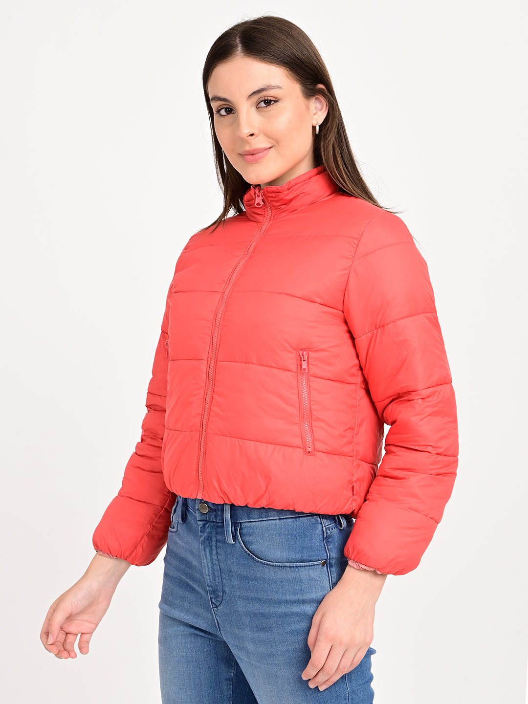 Women's Solid Regular Fit Jacket - jpg View