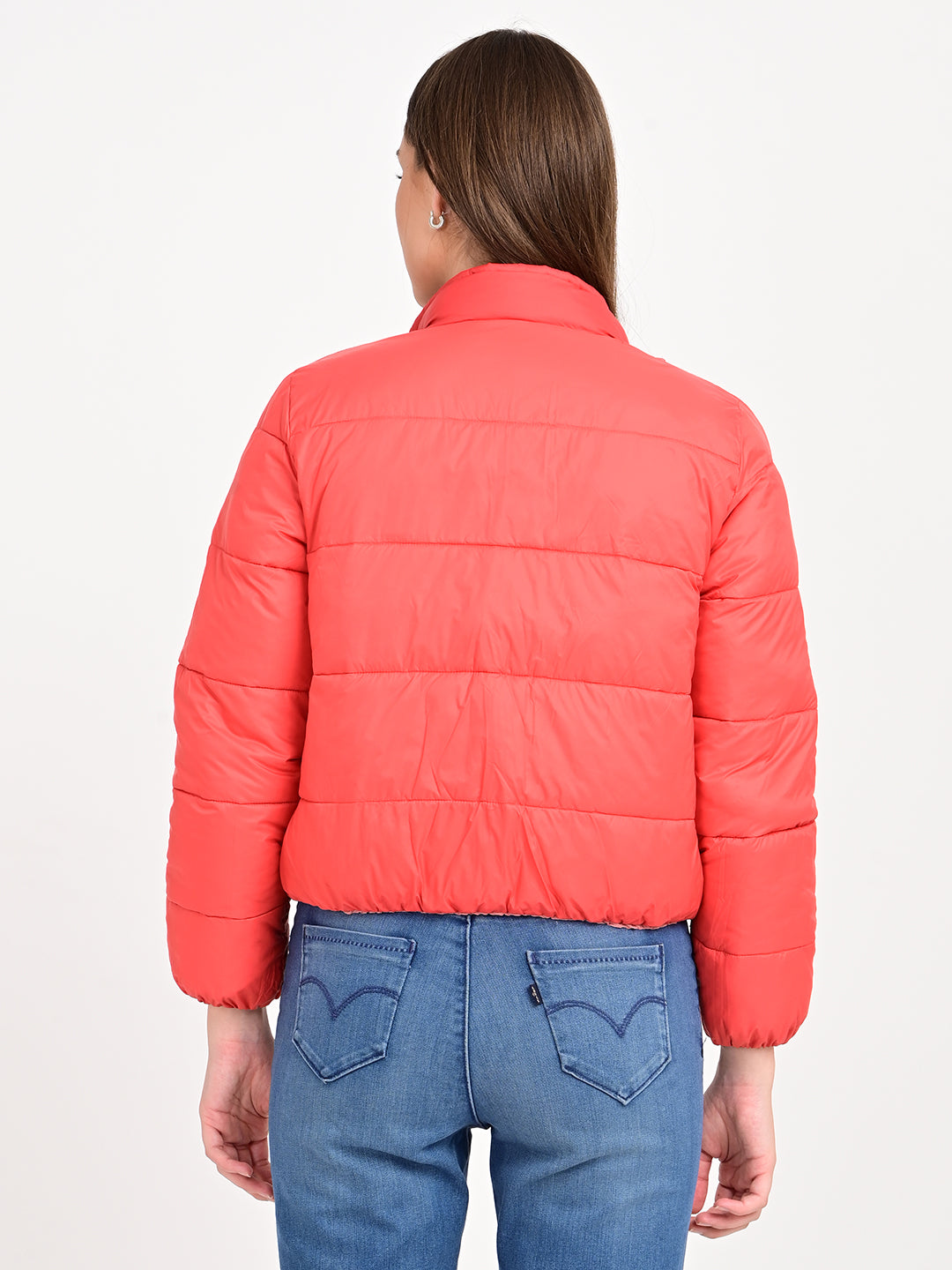 Women's Solid Regular Fit Jacket - bac View