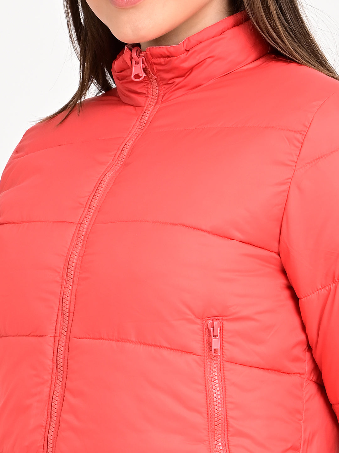 Women's Solid Regular Fit Jacket - detail View