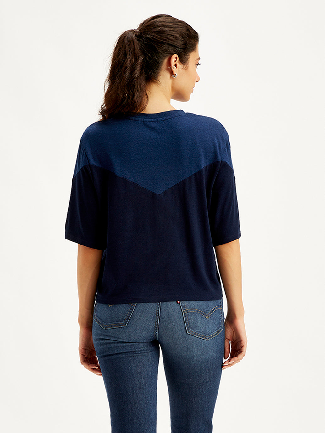 Women's Colorblock Loose Fit Crop T-Shirt - 44035adc-44ef-4f24-b254-224927d9949b View