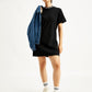Women's Solid Black Crew Neck Dress - Styleshot View