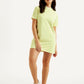 Women's Solid Light Green Crew Neck Dress - Styleshot View