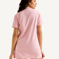 Women's Solid Light Pink Crew Neck Dress - Back View