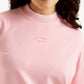 Women's Solid Light Pink Crew Neck Dress - Detail View