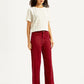 Women's Red Ribcage Bell Bottom Wide Leg Fit High Rise Jeans - Side View